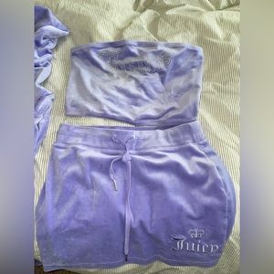 Purple Juicy couture set from forever 21, includes skirt, crop top and jacket!